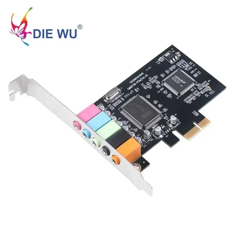 DIEWU PCIE X1 Sound Card 5.1CH 5.1 Channel CMI8738 Chipset Audio InterfacePCI Express Stereo Digital Card Desktop Sound Card