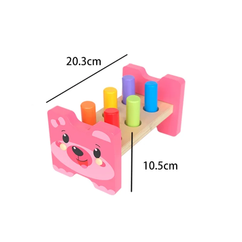 Martello in legno Montessori Giocattolo per bambini Allenamento motorio fine Gioco sensoriale Set di cognizione dei colori Giocattolo educativo per bambini autistici
