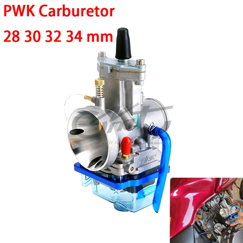 Motorcycle Carburetor PWK 21 24 26 28 30 32 34 MM for Keihin Koso OKO YZ85 Power Jet 2T 4T Blue Transparent Cover Bowl