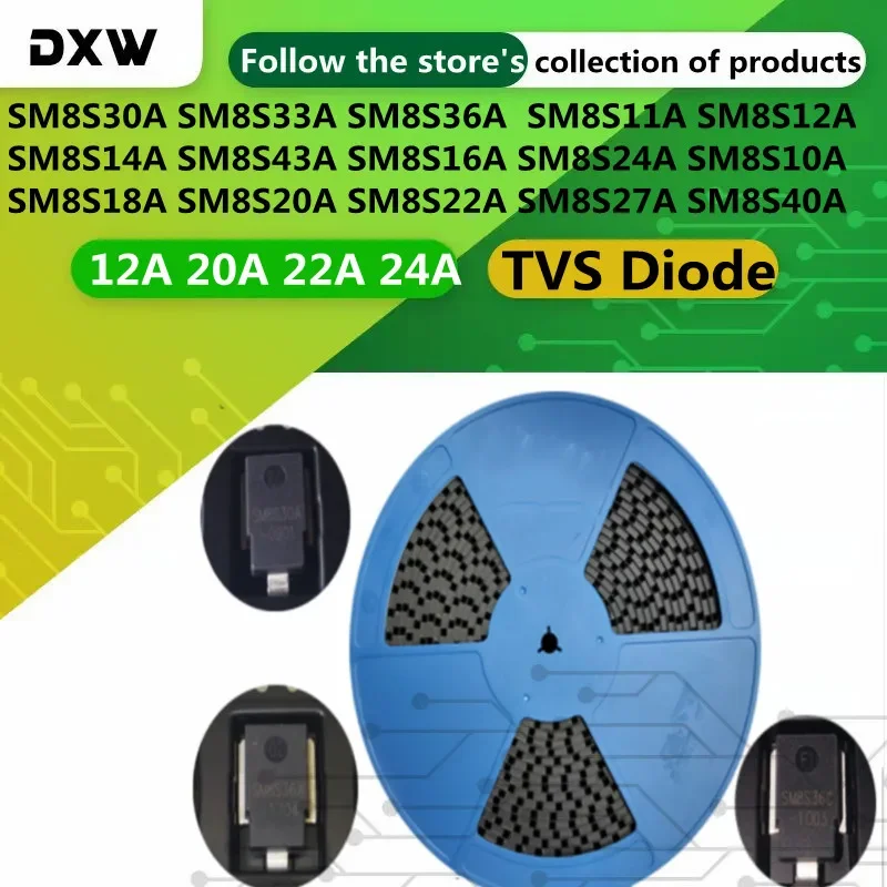5PCS SM8S30A SM8S33A SM8S36A SM8S16A SM8S24A SM8S10A 12A 20A 22A 24A 43A TVS Transient Suppression Stabilivolt Diode DO-218AB