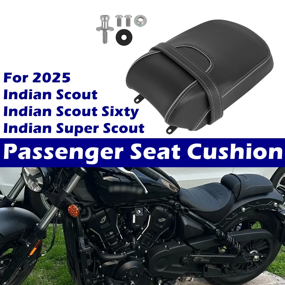 

For Indian Scout Sixty Bobber / Super Scout 2025 Motorcycle Passenger Seat Cushion Rear Passenger Pillion Seat Accessories