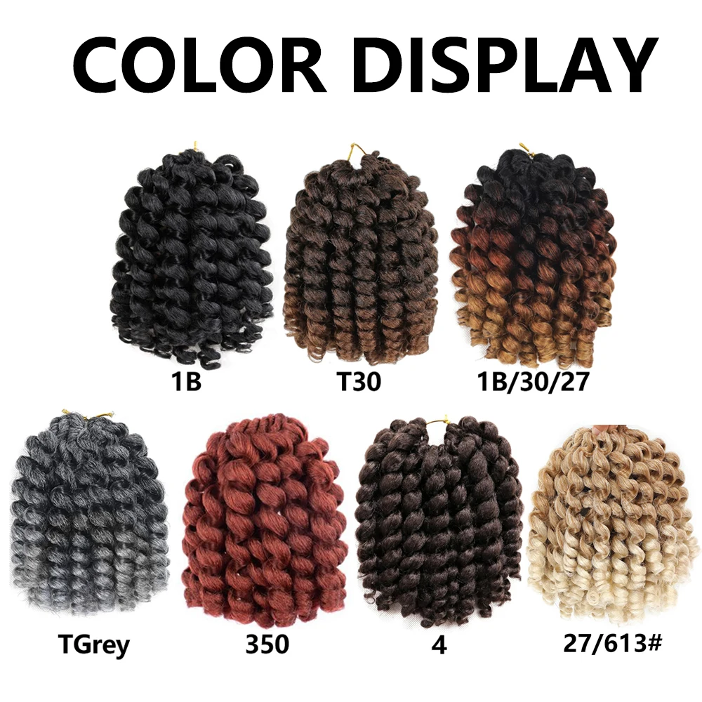 조미 브레이드 헤어 자메이카 바운스 완드 컬 합성 곱슬 바운스 크로셰 브레이드 헤어 익스텐션 트위스트 크로셰 헤어
