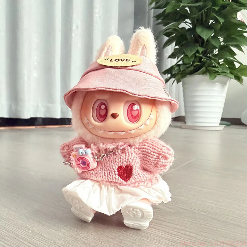 2025 وصول جديد رائجة البيع ل Labubu الملابس والاكسسوارات قلادة الحب سترة مجموعة هدية عيد ميلاد في المخزون لا دمية #5