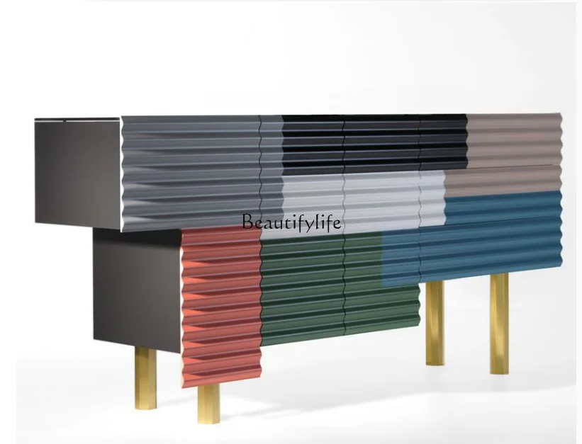 

Creative Sideboard Cabinet Nordic Colorful Light Luxury Solid Leg High Cabinet Storage Small Apartment Hallway Entryway
