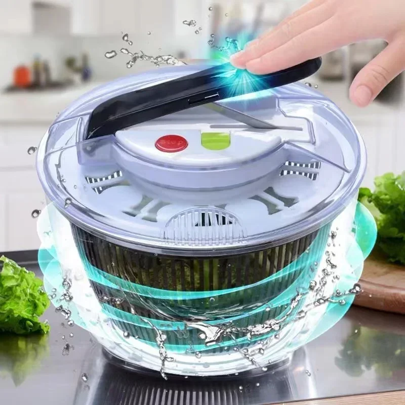 

Manual Press Type Salad Spinner Wash Clean Dehydrator Spin Dryer Drain Basket Strainers Fruit Vegetable Tools Kitchen Utensils