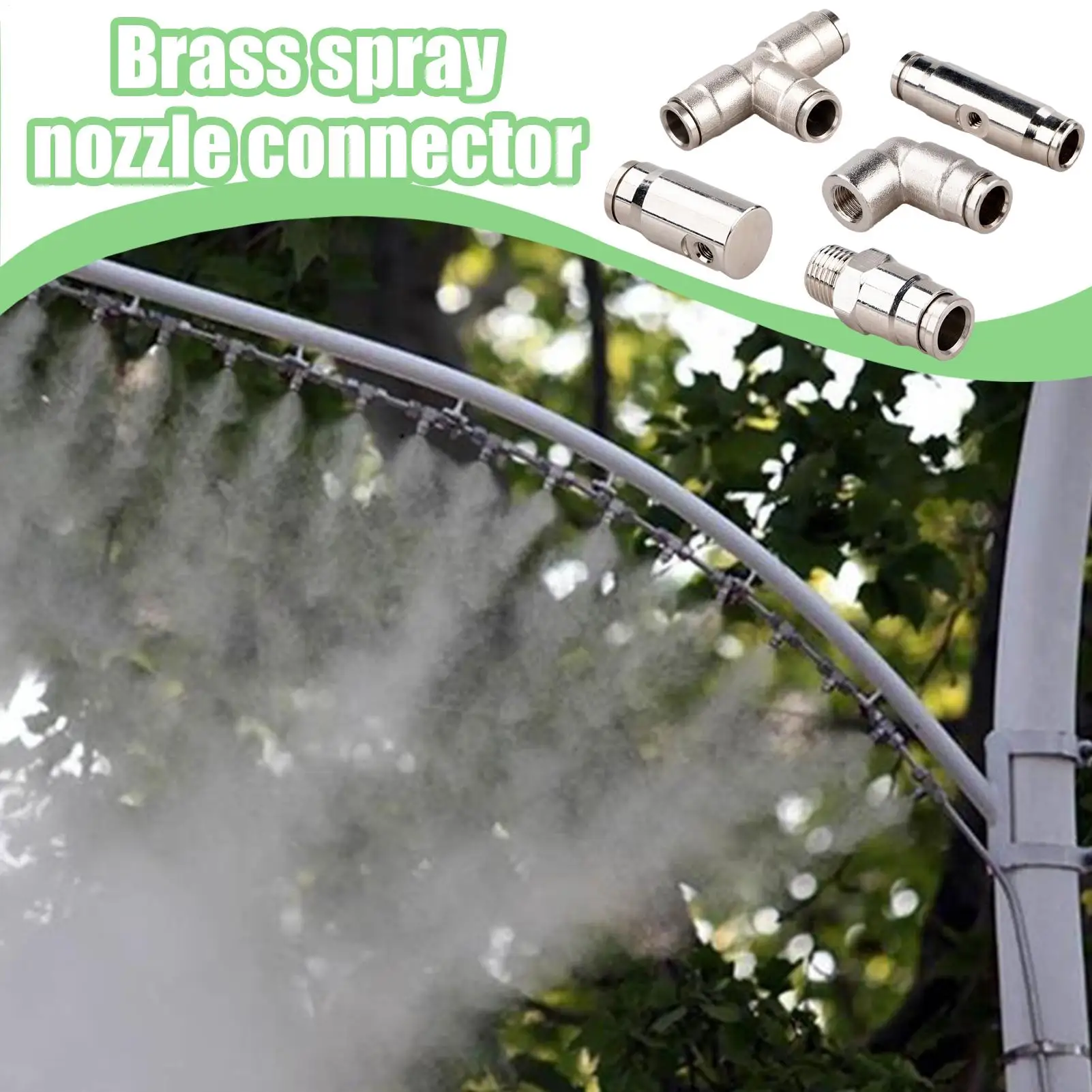 Garden Misting Brass Connectors Leakproof Tight Fit Hardware 1/8 Inch Brass Slip Connectors For Misting System For Agricultural