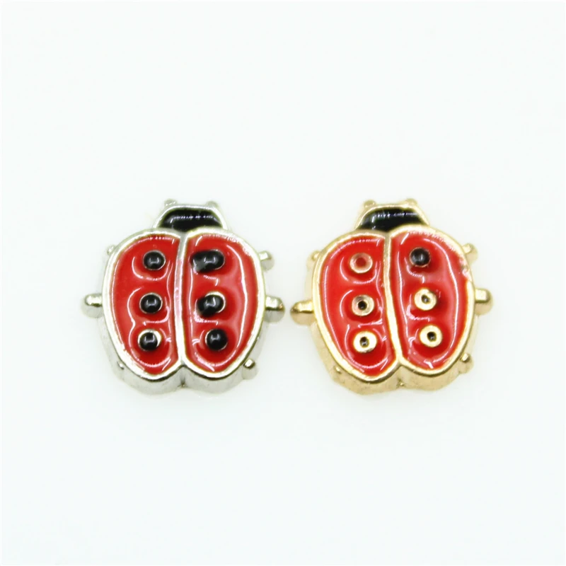 Heißer Verkauf Schmuck 15 teile/los Mix Farbe Marienkäfer Cockchafer Schwimm Charms Machen Liefert Zubehör