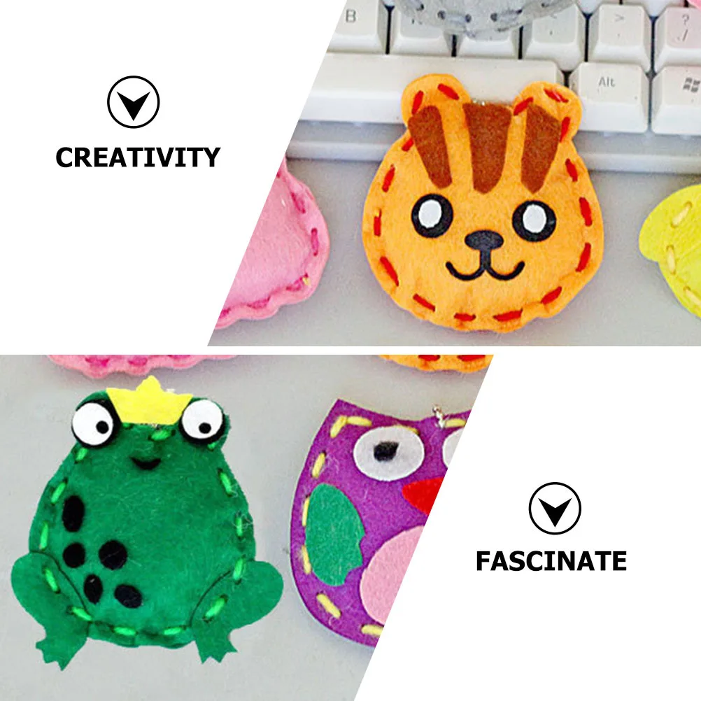 8 個 DIY 動物の形のペンダント不織布バッグペンダントキット手作りランドセル吊り下げ装飾子供クラフト材料