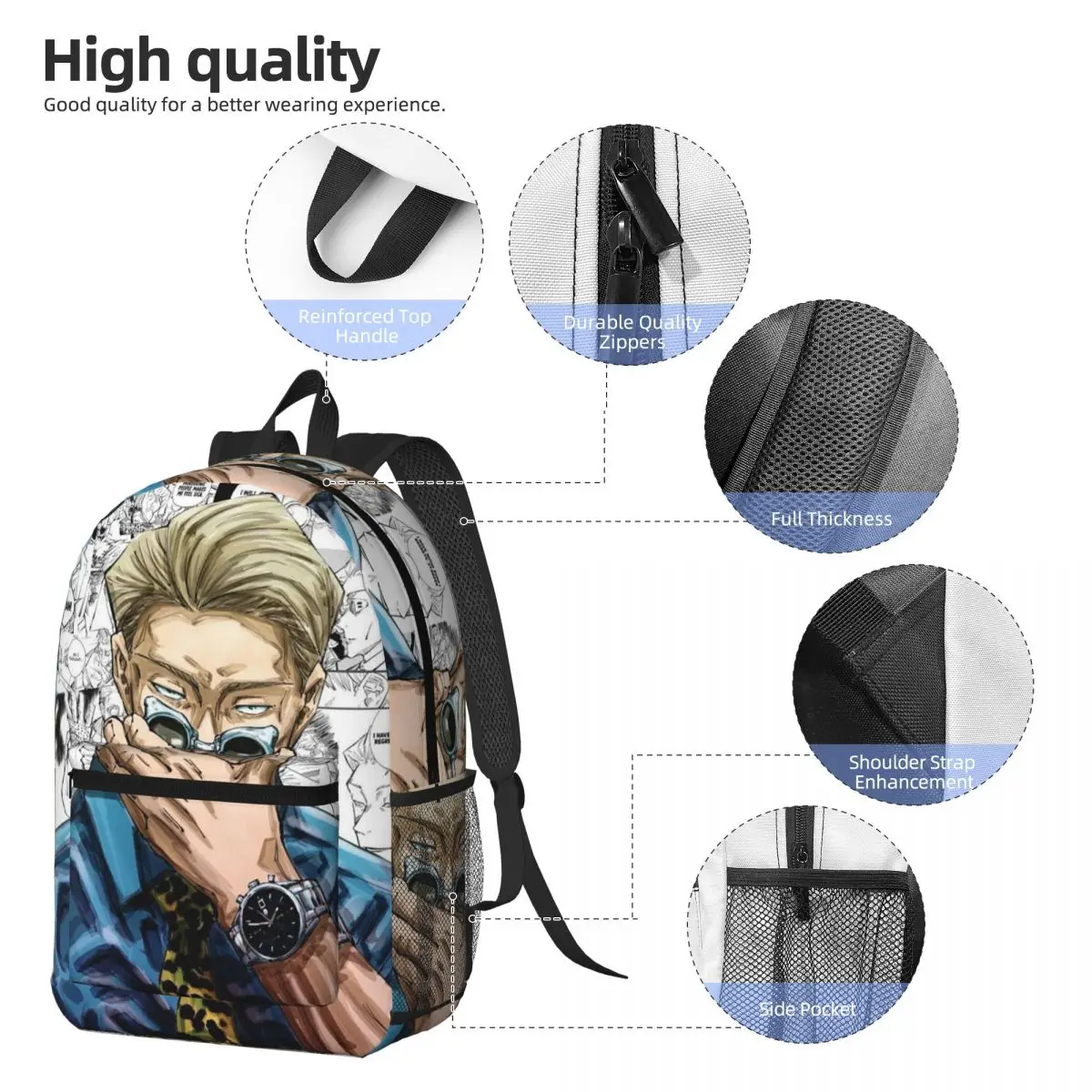 Nanami Kento Anime Gojo Satoru JJK Nanamin Backpack Boys Girls BookBag Children School Bag Laptop Shoulder Bags for Men Women