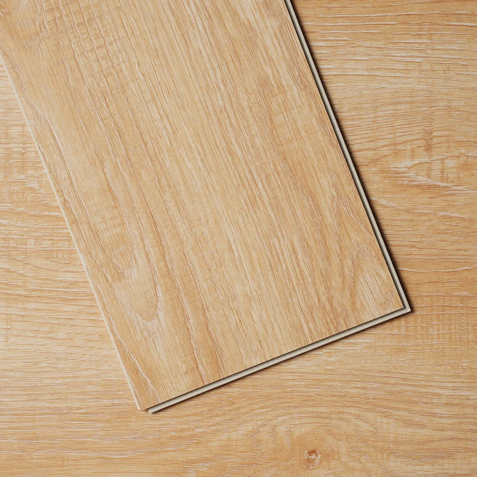 Interlocking Vinyl Floor Tiles 48 x 7.3 inch, 10 Tiles 5.5mm Thick Snap Together, Natural Wood Grain DIY Flooring for Kitchen, Dining Room, Bedrooms & Bathrooms, Easy for Home Decor