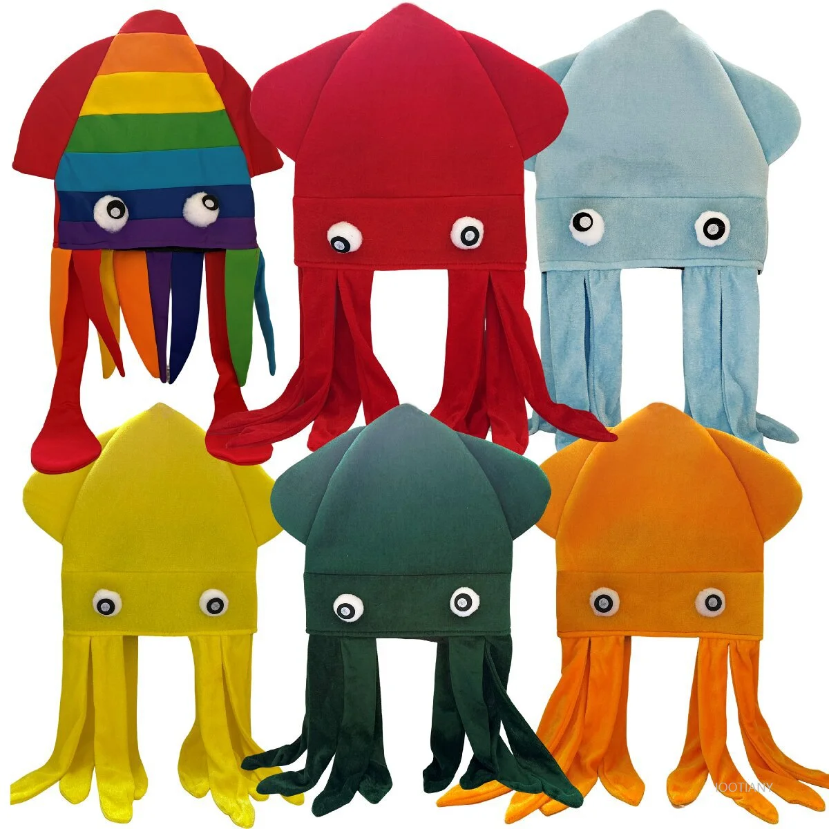 

Colorful Velvet Squid Hat Cosplay Squid Octopus Hat Adult Children's Dance Party Performance Props Party Hat Cute Octopus Hats