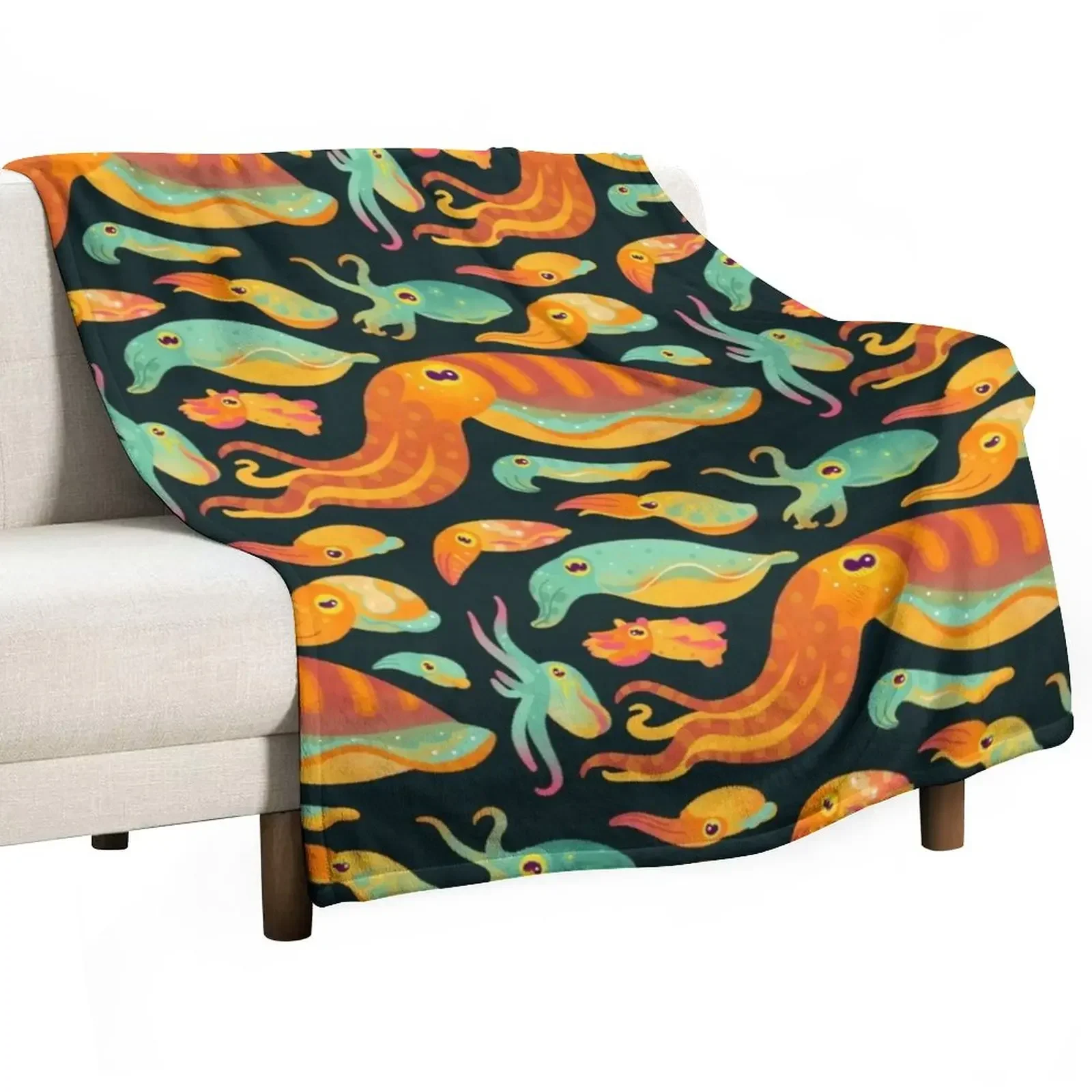 

Cuttlefish - dark Throw Blanket Picnic Thermals For Travel Blankets