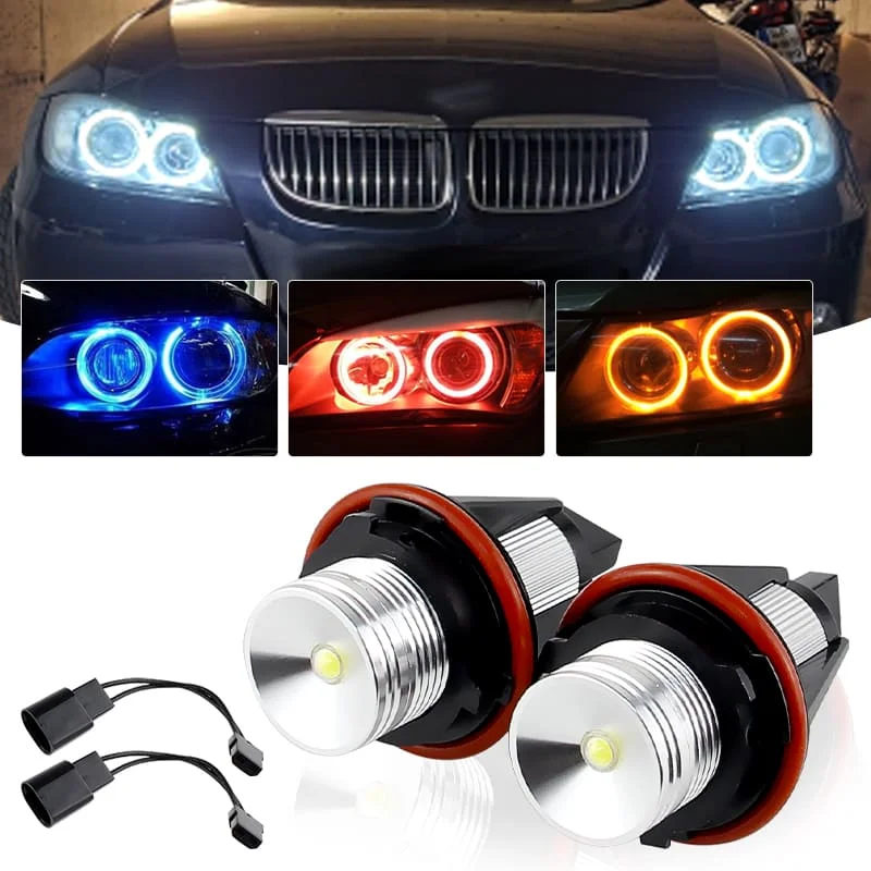 2Pcs for BMW E39 E53 E60 E61 E63 E64 E65 E66 E87 E83 525i 530i Xi 545i M5 2000-2007 LED Angel Eyes Marker Light Bulbs Error Free