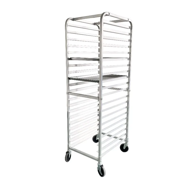 Commercial-Grade Aluminum 20-Tier Sheet Knock Down with Brake Wheels Pan/Bun Sheet Pan Rack