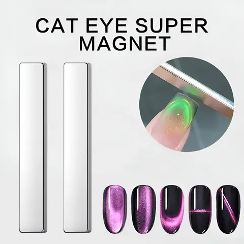 2pcs 네일 아트 마그네틱 펜 3D 고양이 눈 그림 손톱 아트 디자인 듀얼 엔드 자석 완드 젤 폴란드어 매직 크리스마스 매니큐어 D Best5