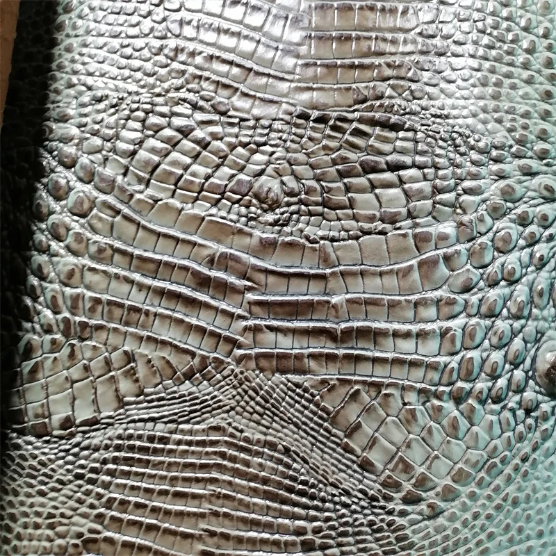 1mm Two-Tone Crocodile Embossed Cowhide. Top-Grain Leather. Genuine Leather Material. Handmade DIY For Bags. Full-Sheet Cutting.