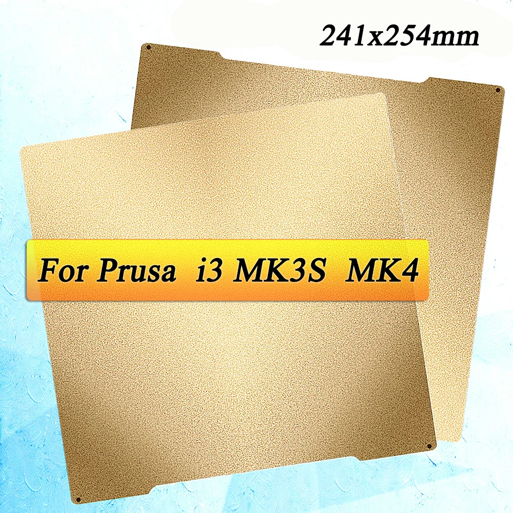 

PEI Sheet MK4 MK3S Постельная пластина двусторонняя PEI с порошковым покрытием из пружинной стали Лист PEI для Prusa i3 MK2.5S MK3S+ MK4