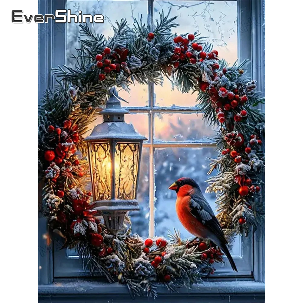 

Evershine алмазная живопись птица животное акриловые принадлежности для рукоделия Алмазная мозаика венок DIY оконная вышивка зимний подарок ручной работы