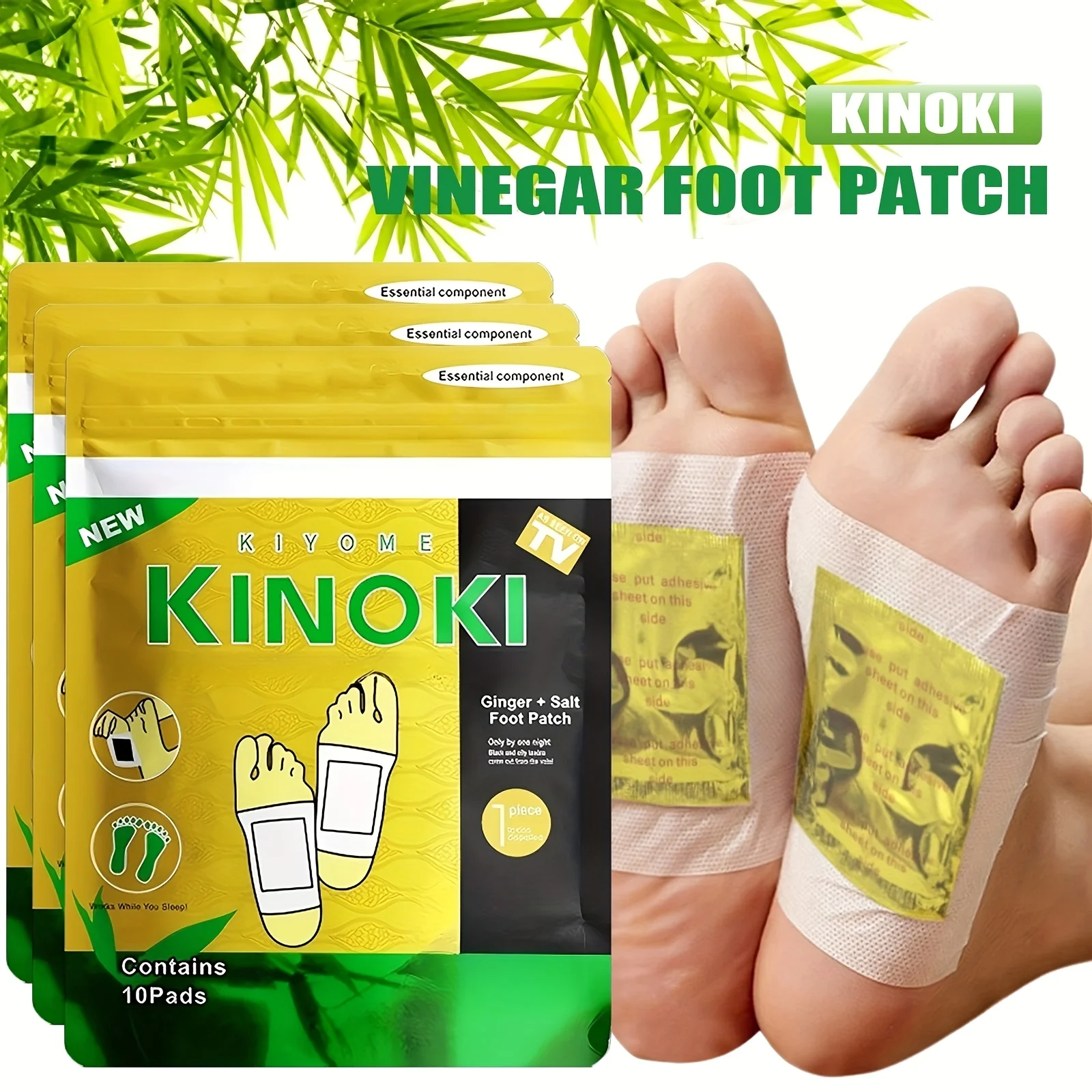 30 Deep Cleaning Care Foot Pads,Natural Bamboo Vinegar Ginger Powder Foot Pads,Foot Massage Pads After Foot Bath - Portable Foot