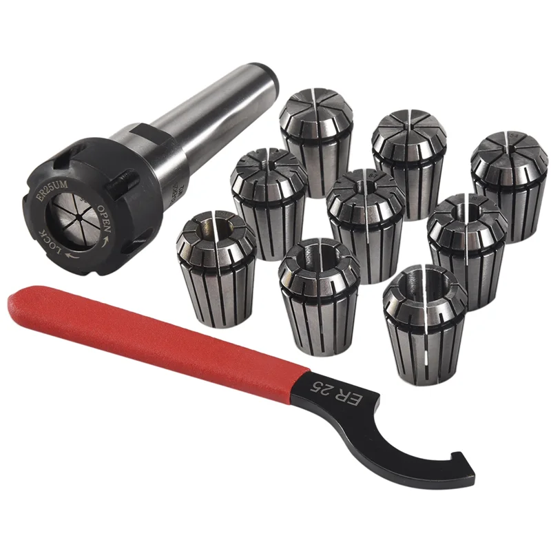 

AB47-9 шт. Er25 пружинные цанги + 1 шт. Mt3 M12 Er25 цанговый патрон держатель конуса Морзе для фрезерного станка с ЧПУ