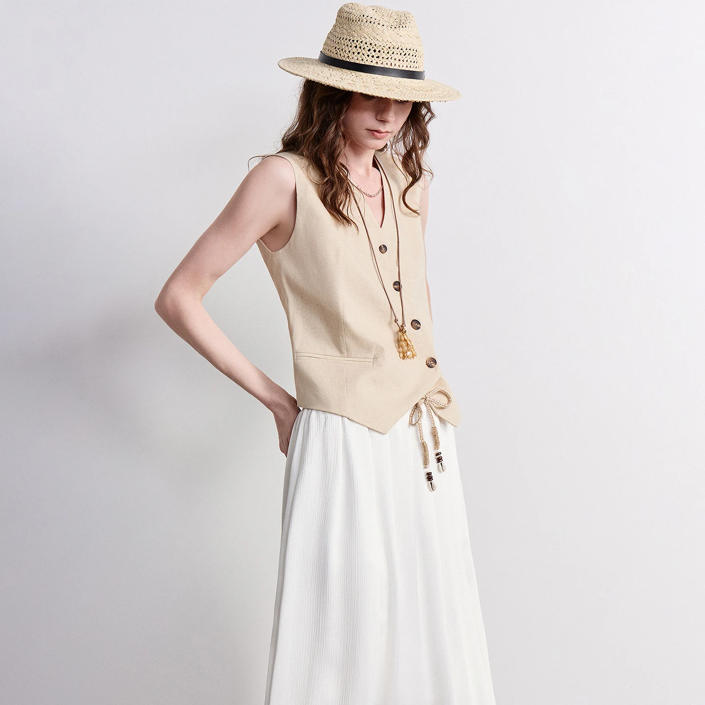 TOYOUTH Women Vest 2026 Summer New Cotton and Linen Old Money Style High Intelligence Diagonal Placket Commuting Top