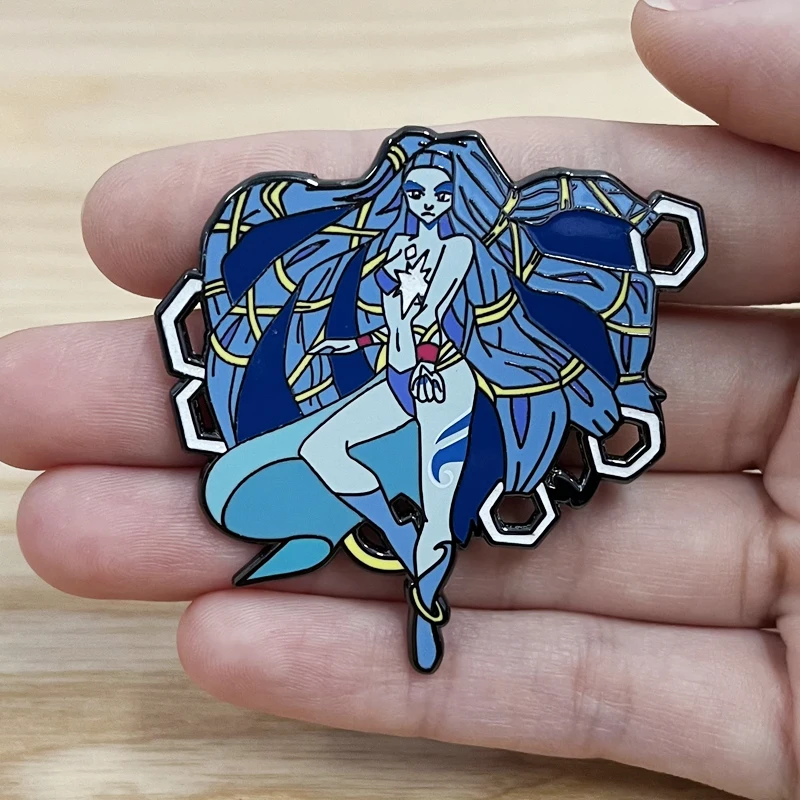 Final Fantasy X FFX Shiva enamel pin metal badge Animation Art Jewelry blue