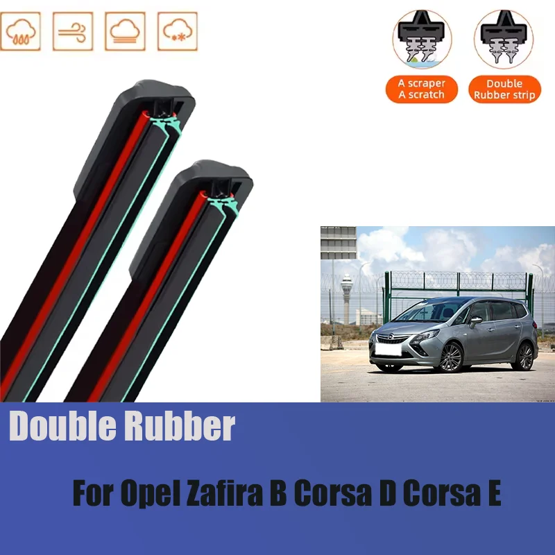 

For Opel Zafira B Corsa D Corsa E Front Windshield Wiper General Motors Multifunctional Double Rubber 2005-2018 Year