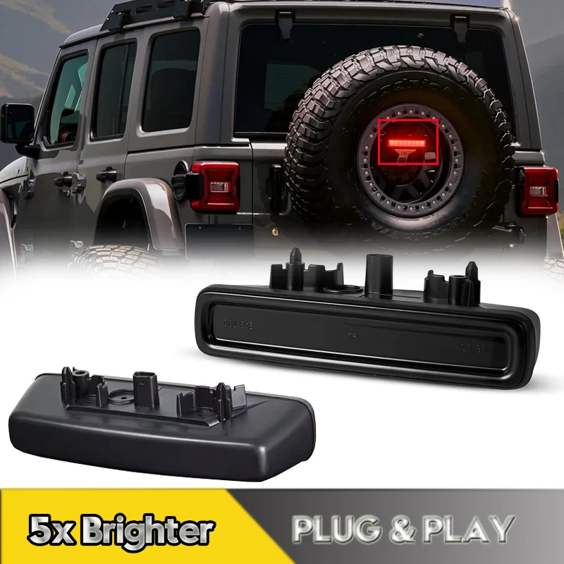 

1Pcs For Jeep Wrangler JL 2018-2024 LED Rear 3rd Third Brake Cargo Lights Car High Mount Stop Lamps Smoked Red Car Accessories