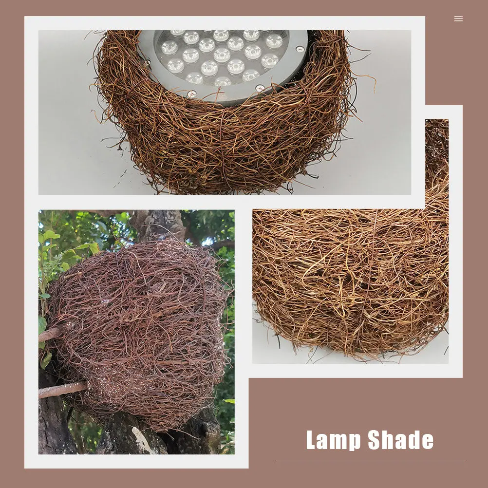 1Pcs Birdhouse Shaped Lampshade Simulated Rattan Weaving Outdoor Use Lampshade Aesthetic Natural Light Diffusion Decor Lamp