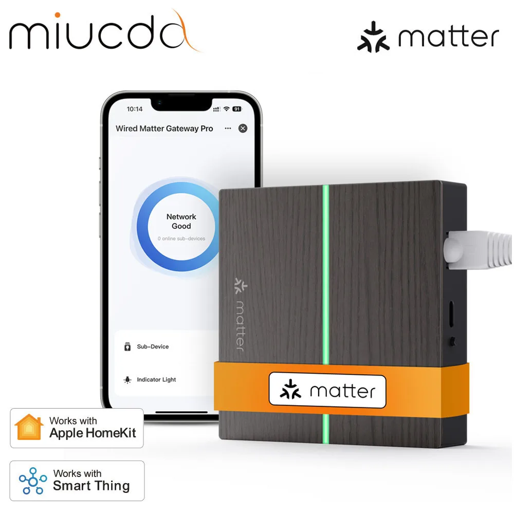 

MIUCDA Matter Zigbee Gateway Hub Умный дом Проводной мост Пульт дистанционного управления Поддержка Homekit Siri Smartthings Alexa Google Home