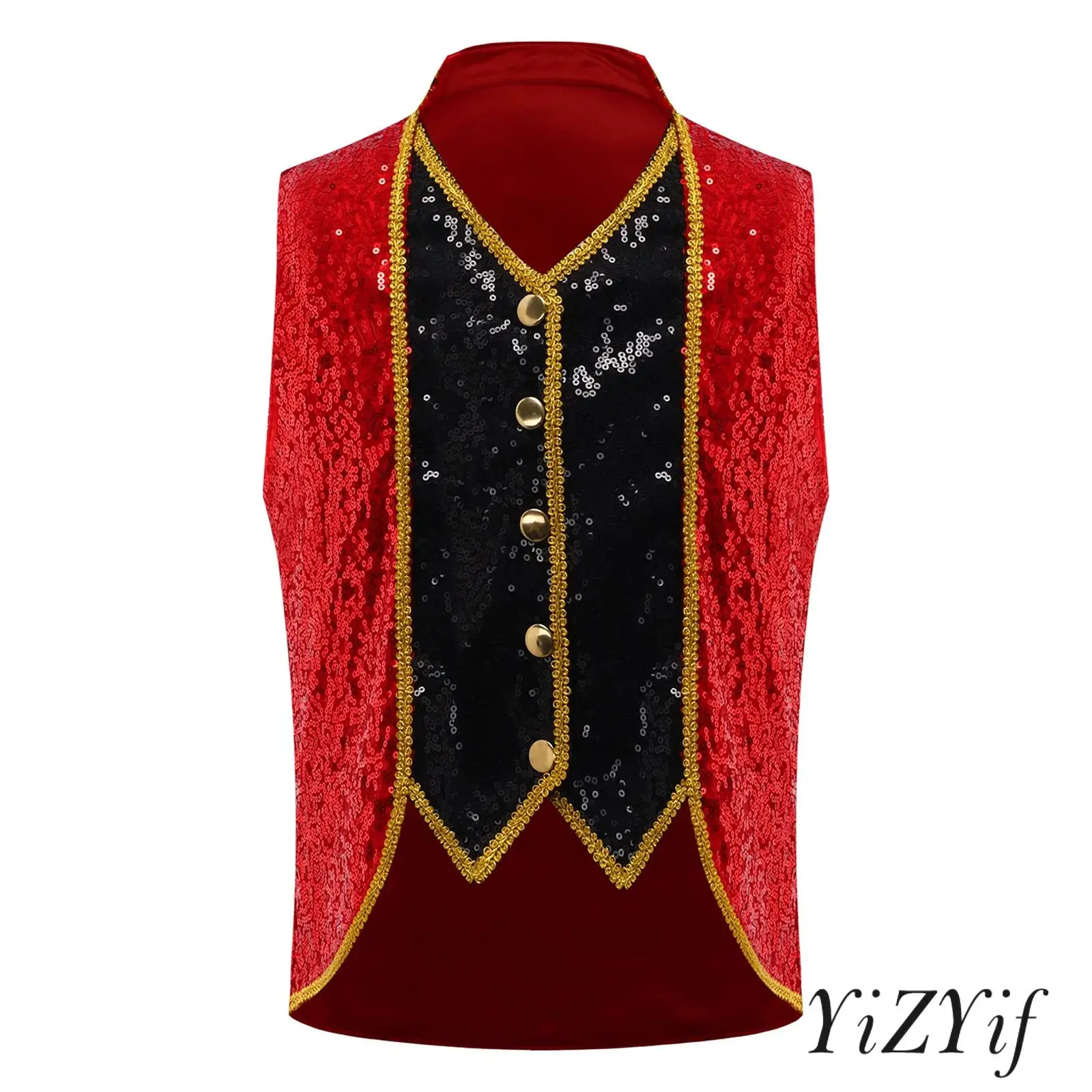 

Kids Medieval Renaissance Costume Buttons Sparkly Sequins Vest Retro Victorian Vest Steampunk Vest Halloween Cosplay Costume