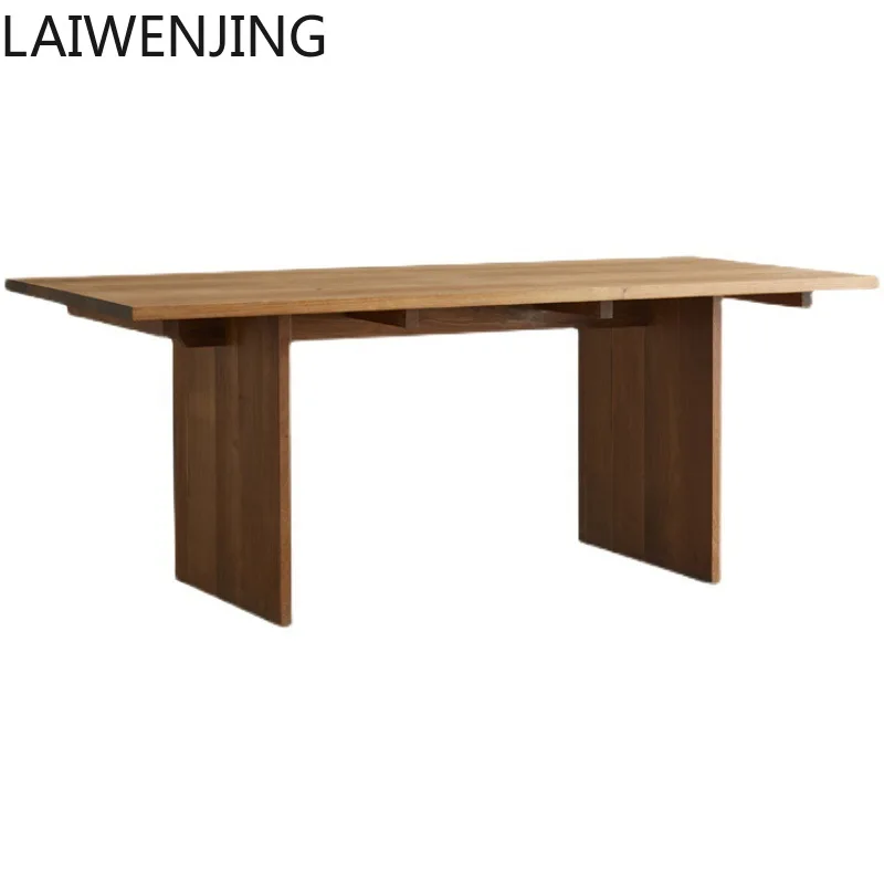 HLZ Nordic Solid Wood Dining Table and Chairs Set for Homestay Living Room Rectangular Dining Table and Chairs Combination