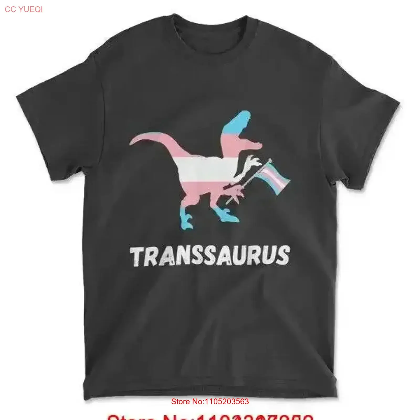 تي شيرت Trans Dinosaurs Transexual Dino LGBT Pride Transgender T Rex قميص رجالي Sta عتيق مغسول مريح للجنسين ناعم قابل للتنفس #1