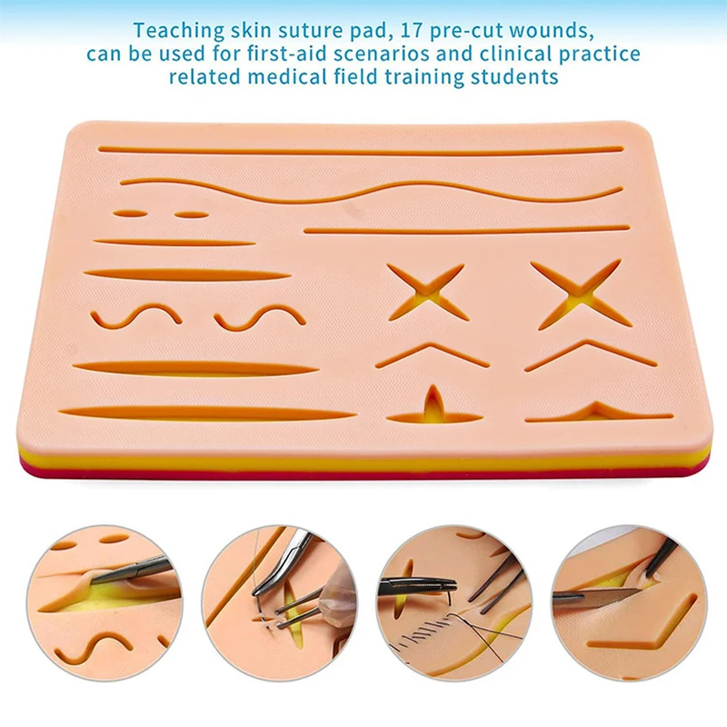 Skin Suture Model Wound Silicone Suture Practice Pad Y Traumatic Suturing Training Pad Reusable Surgical Suture Practices Mat