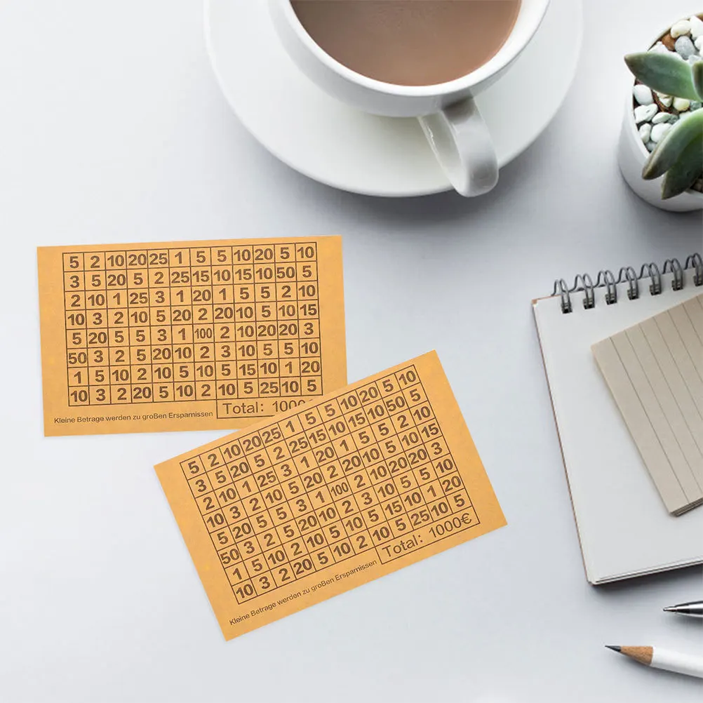 

50Pcs Money Saving Stickers Count Inventory Numbered Sheets Track Savings Goals Organized Beige 1000