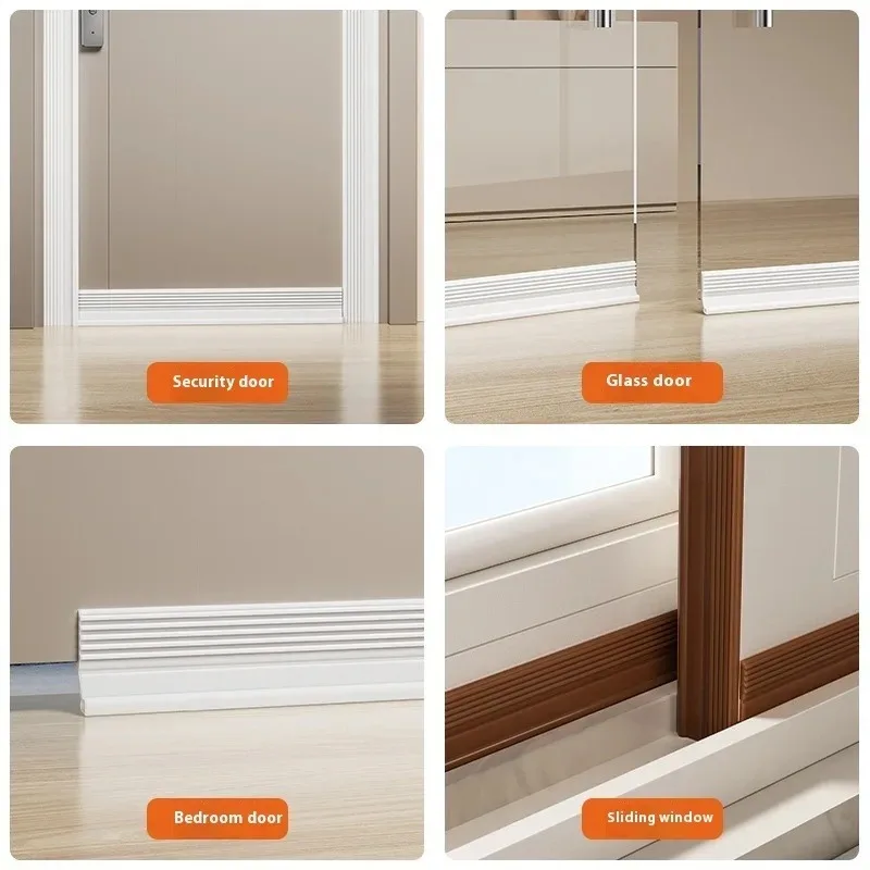 Strip Penyegel Pintu 28/50Mm, Strip Penyegel Bawah Pintu TPE Lembut Fleksibel, Strip Tahan Debu dan Tahan Angin Berperekat 1M