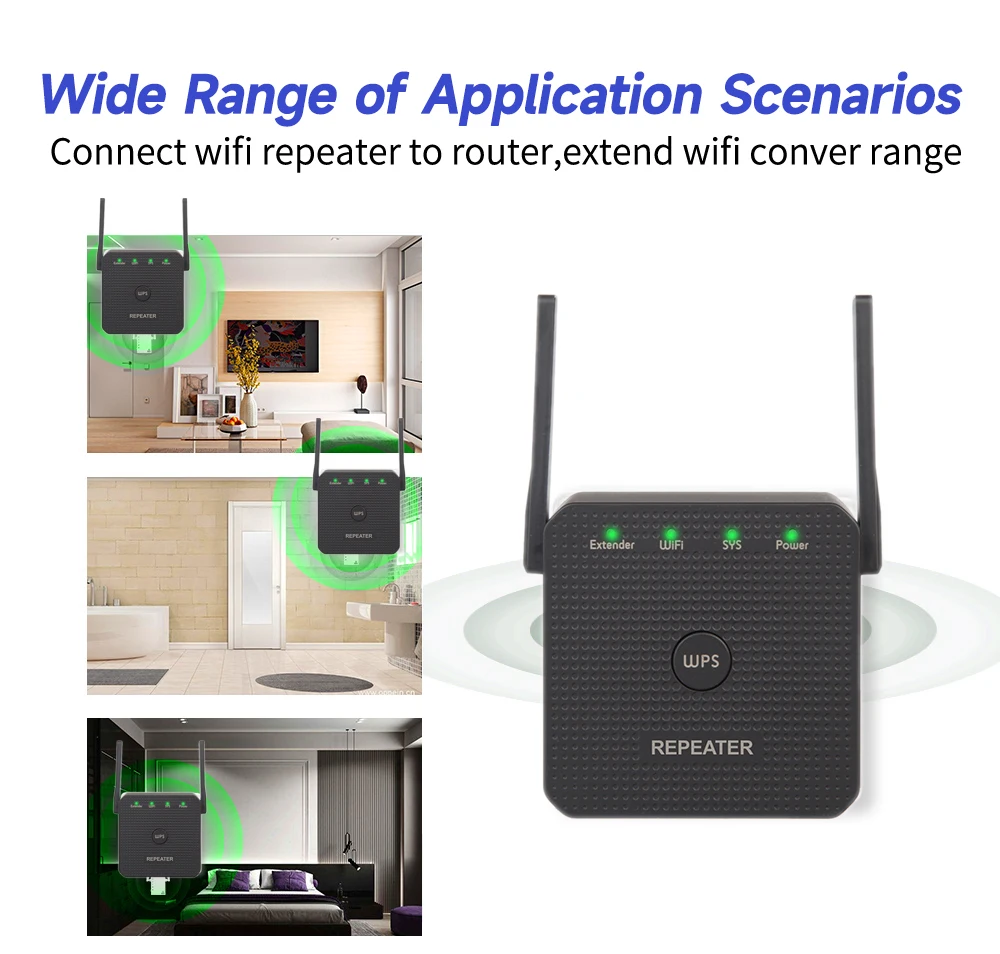 WODESYS 300Mbps Wireless WiFi Repeater WiFi Router 2.4G Access Point WI FI Long Range Signal Extender For Office Home