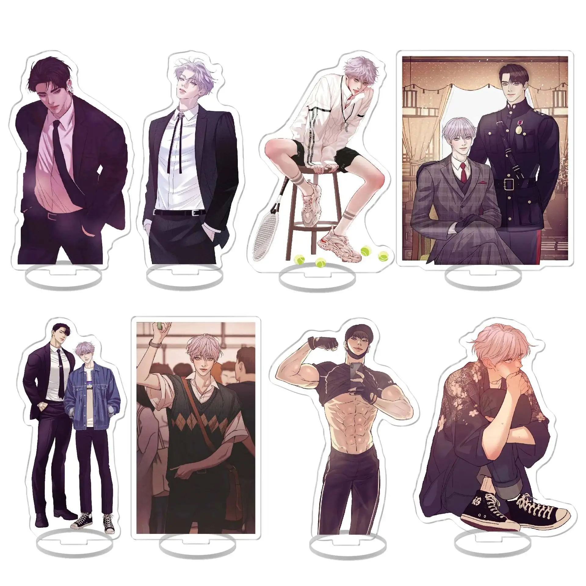 

Pearlboy Manwha Acrylic Fun Stand Model Plate Decoration Desk Figure Display Fans Couple Gift Prime Products Ornaments Cartoon