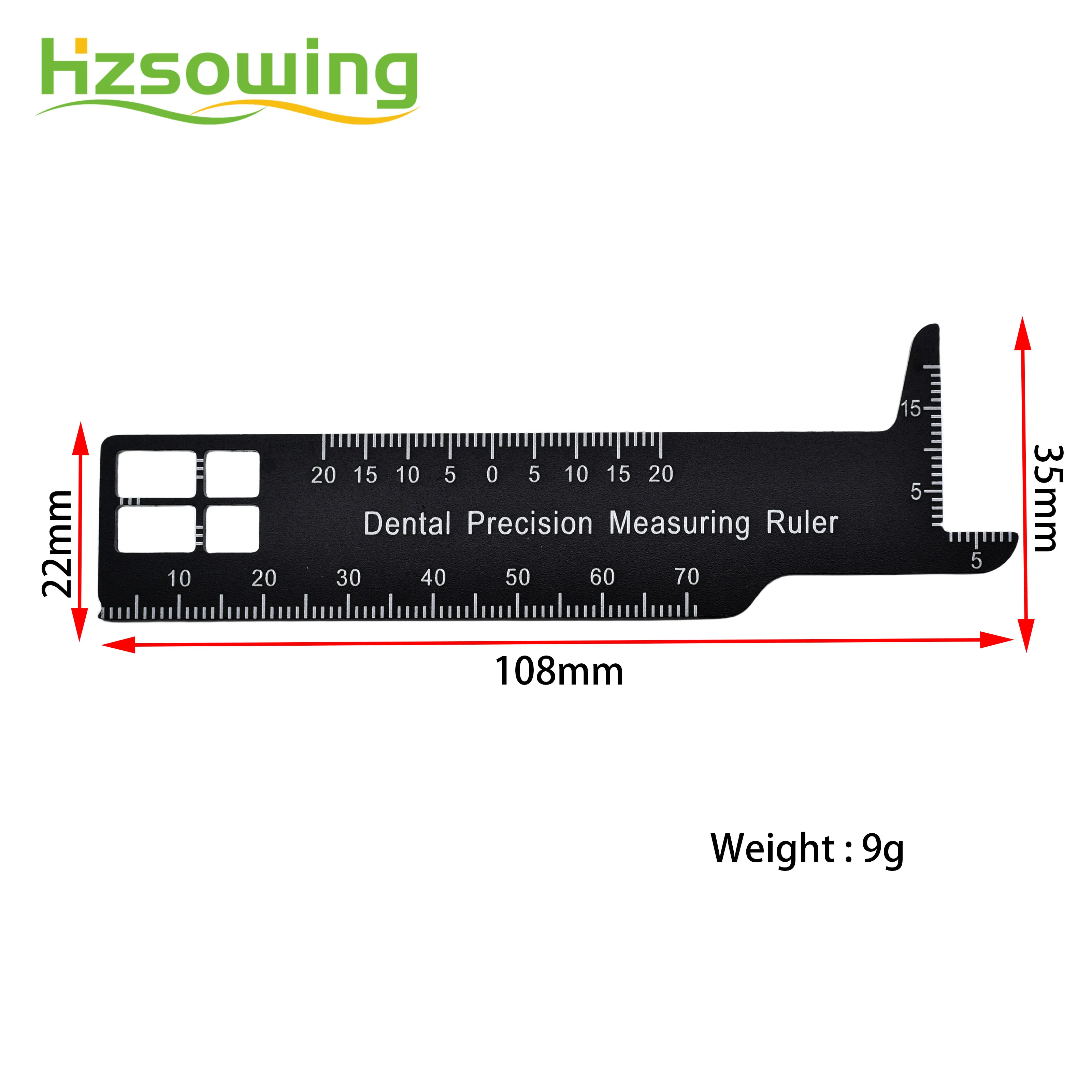 Span Measuring Scale Dental Precision Measuring Ruler Dentists Tools Metal Aluminum Ruler Dental Instruments For Whitening