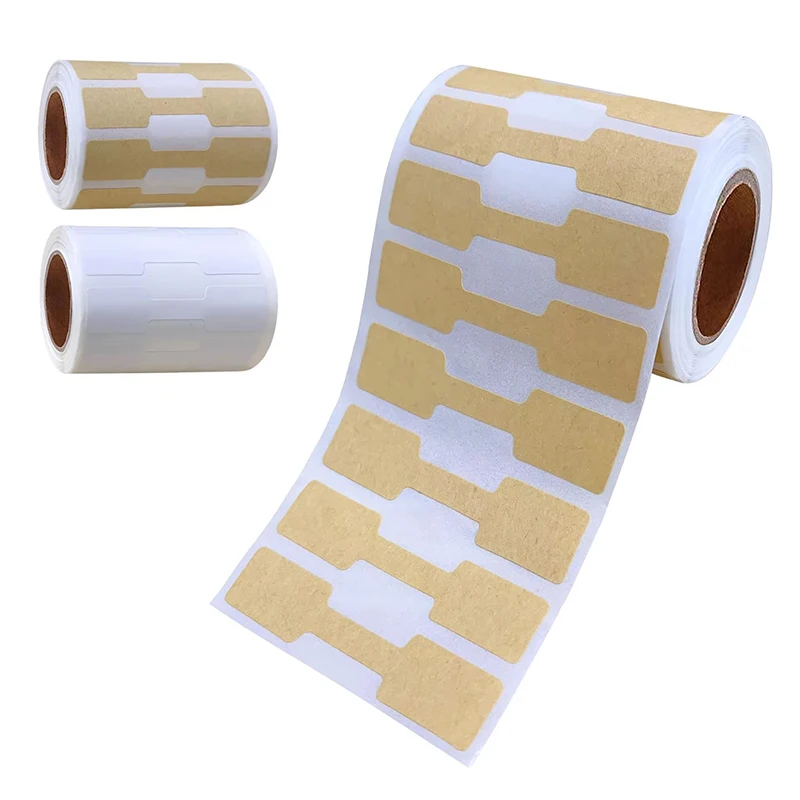 

500Pcs/Roll Jewelry Hangtag Blank Kraft Paper Prices Label Self Adhesive Stickers for Necklace Ring Display Packaging Wholesale