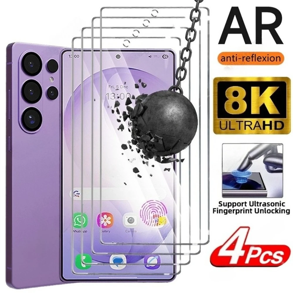 

4Pcs Ultra HD Tempered Glass for Samsung Galaxy S26 S25 S24 Ultra S23 S22 S21 Plus S25 S24 S23 FE Anti-Scratch Screen Protector