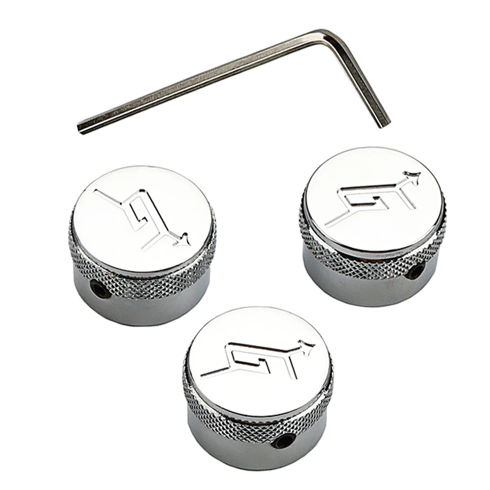 

1 Set Alloy Volume Control Replacement Parts Durable Sturdy Wear Resistant Compatible With Electric Bass Volume Control Knobs
