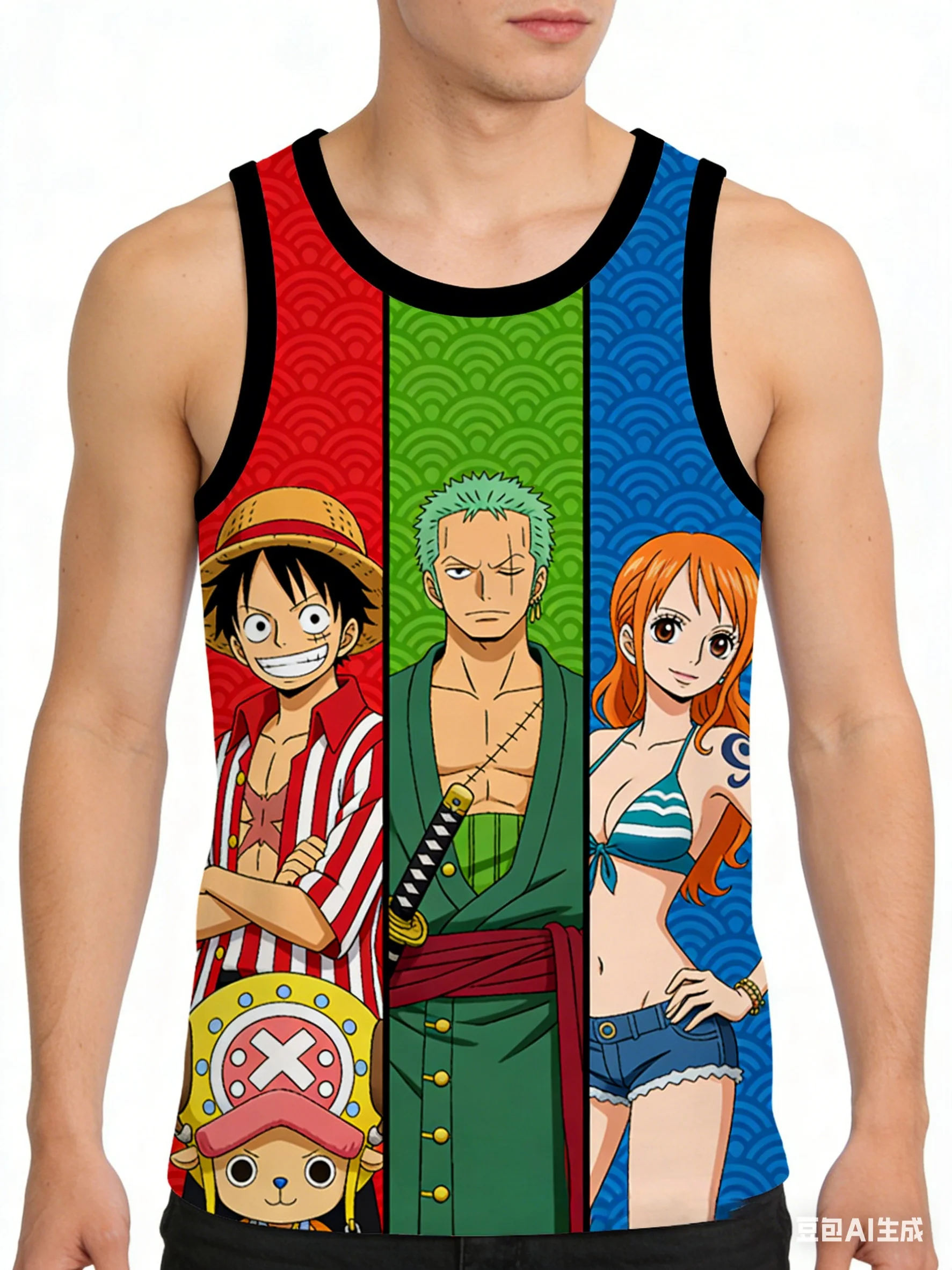 

One Piece Collaboration Tank T-Shirt Summer Loose Versatile Anime Print Top