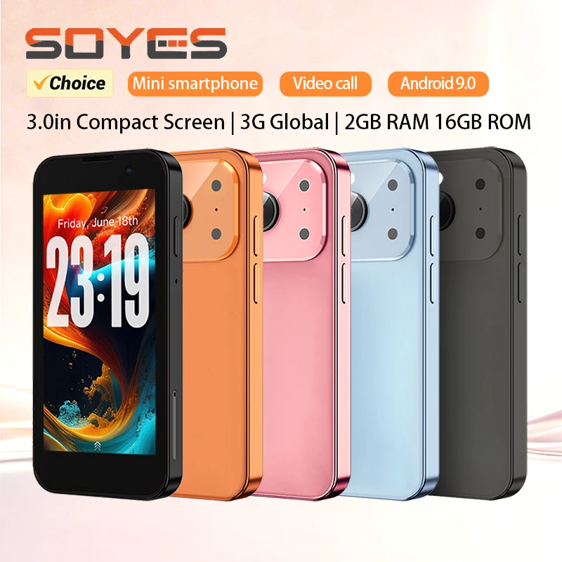 SOYES XS18Pro Mini Android 9.0 Smartphone 3.0 Inches 2GB RAM 16GB ROM Dual SIM Standby Dual Camera Play Store 3G Little Phone