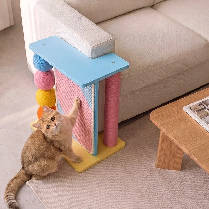 Sofa Corner Cat Scratching Post Couch Protector Sisal Scratcher Board Solid Wood Cat Scratchers Indoor Side Table Cats Furniture
