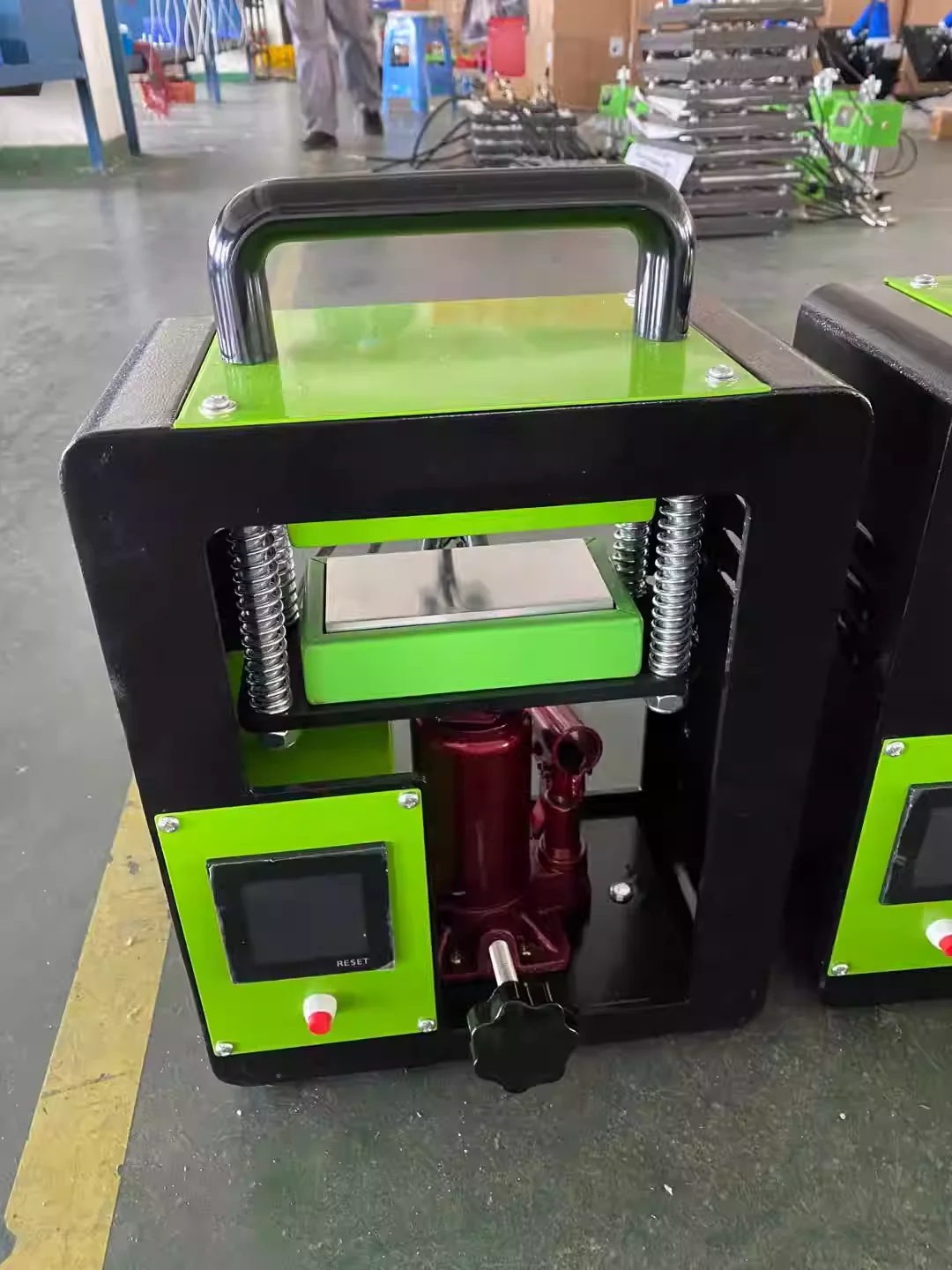 7T Manual Hydraulic Double Heating Press with Pressure Gauge High Pressure Dry Embossing Dual Use