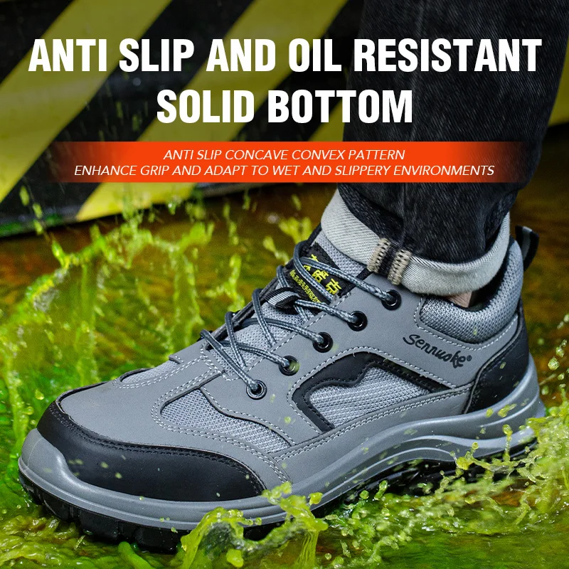 Safety Shoes Men for Work Lightweight Sport Sneakers Steel Toes Free Shipping Safety Tennis Protection for the Feet Original