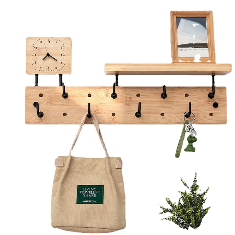 

Rail Wooden Clothes Rack Entrance Place Saving Folding Coat Nordic Decorative Recibidor Furniture