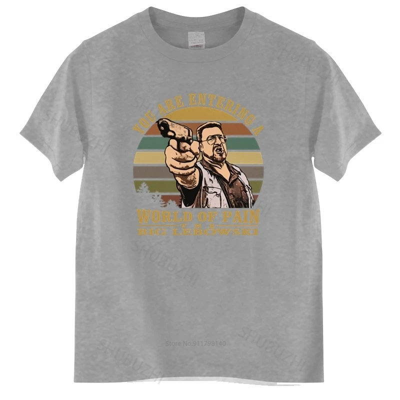 رجل تي شيرت خمر The Big Lebowski تي شيرت الرجال والتر Sobchak تي شيرت أنت دخول عالم من الألم التي شيرت قميص أسود