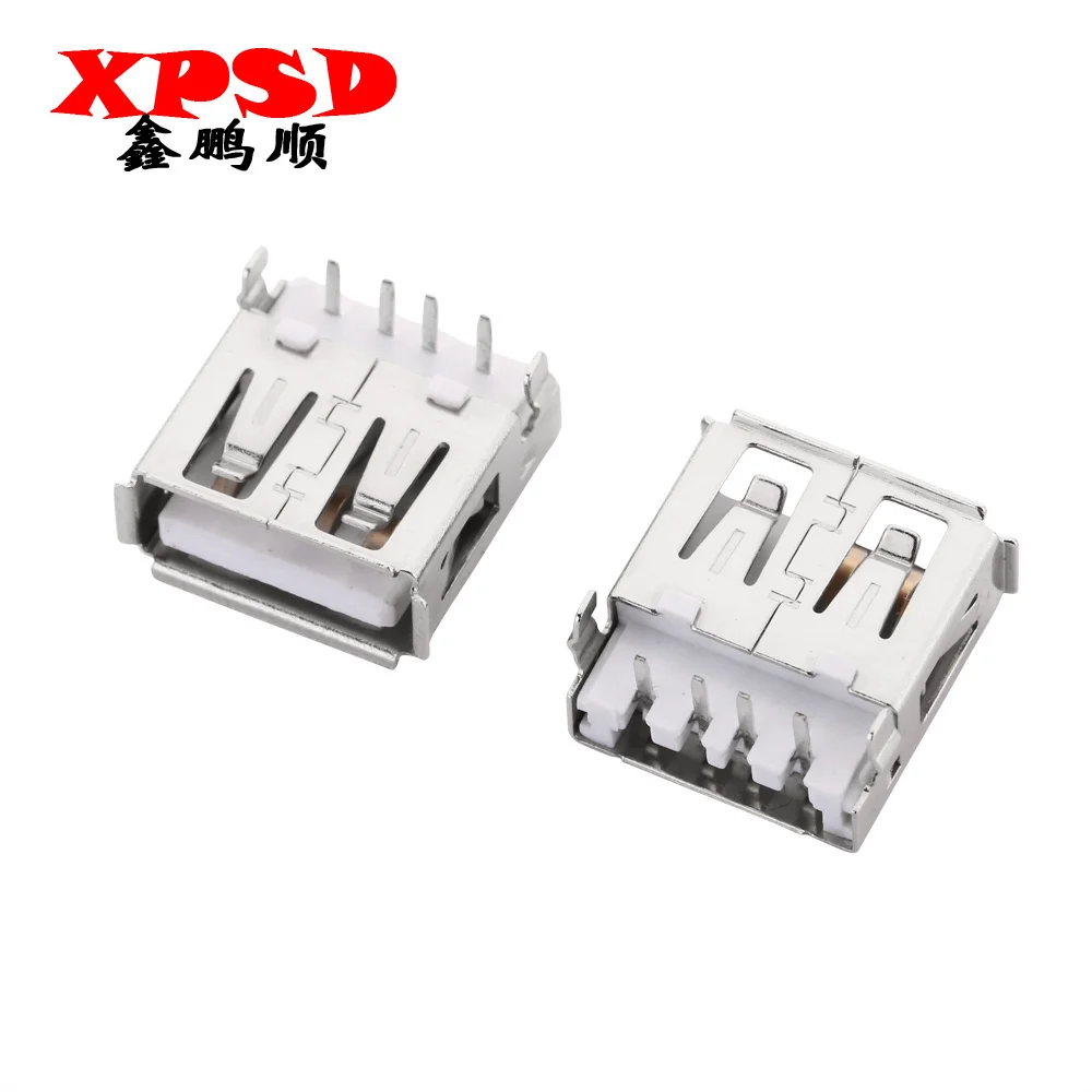 

10PCS USB AF type female socket connector 90 degree USB plug socket Sink broken plate crimping connector